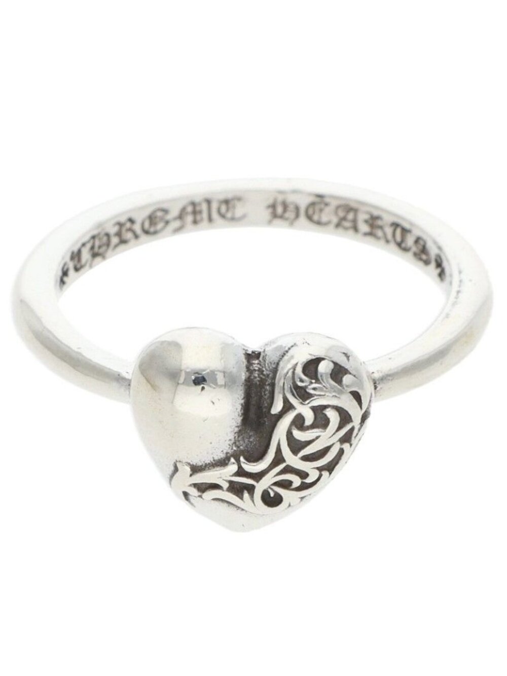 Chrome Hearts Bubblgm Heart Bubblegum Silver Ring